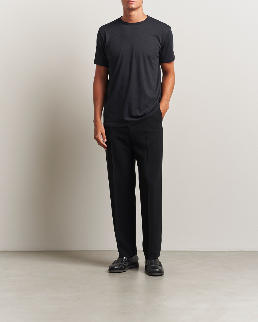 Herr | T-Shirts | Stenströms | Solid Cotton T-Shirt Black