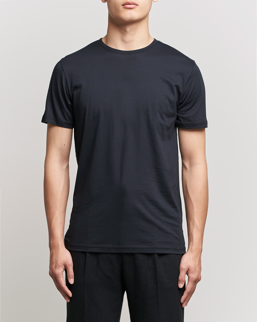Herr | The Classics of Tomorrow | Stenströms | Solid Cotton T-Shirt Black