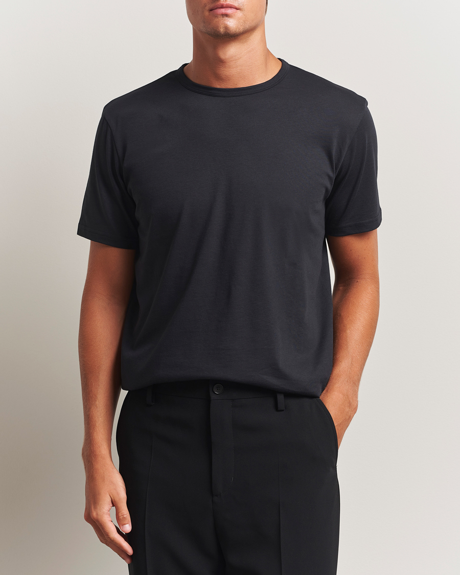 Herr | T-Shirts | Stenströms | Solid Cotton T-Shirt Black