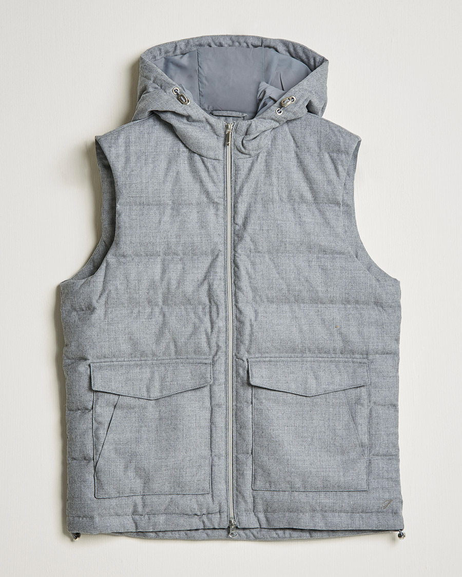 Herr | Jackor | Stenströms | Hooded Flannel Vest Grey