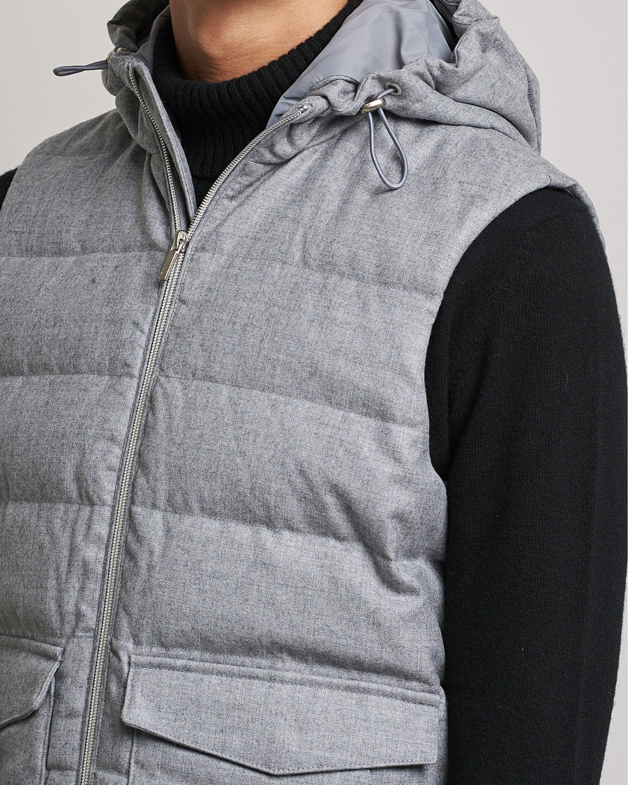 Herr | Jackor | Stenströms | Hooded Flannel Vest Grey