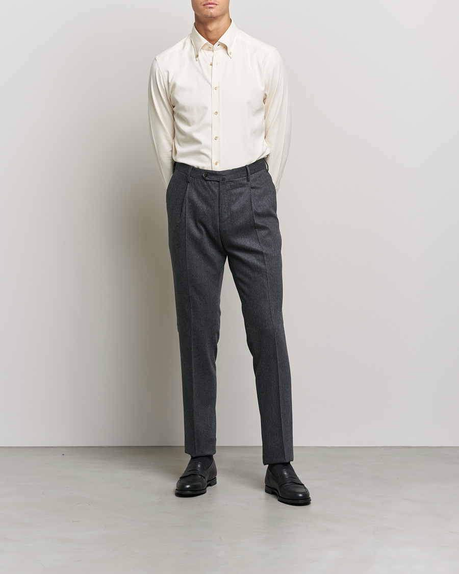 Herr | Flanellskjortor | Stenströms | Slimline Flannel Shirt White