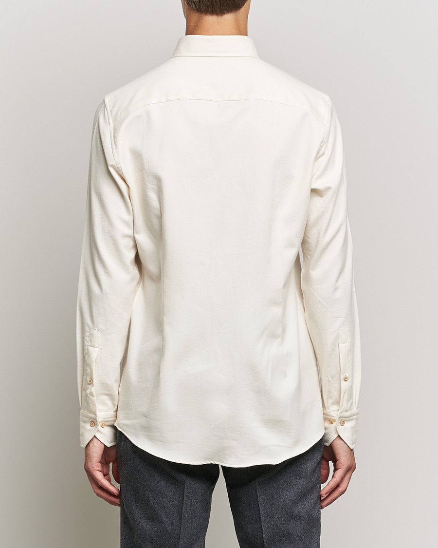 Herr | Skjortor | Stenströms | Slimline Flannel Shirt Off White