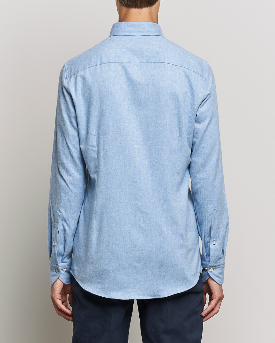 Herr | Skjortor | Stenströms | Slimline Flannel Shirt Light Blue