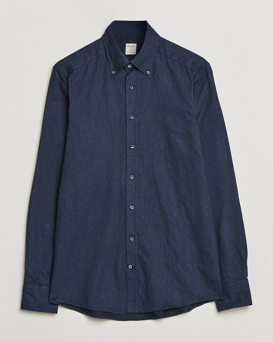 Herr | Skjortor | Stenströms | Slimline Flannel Shirt Navy
