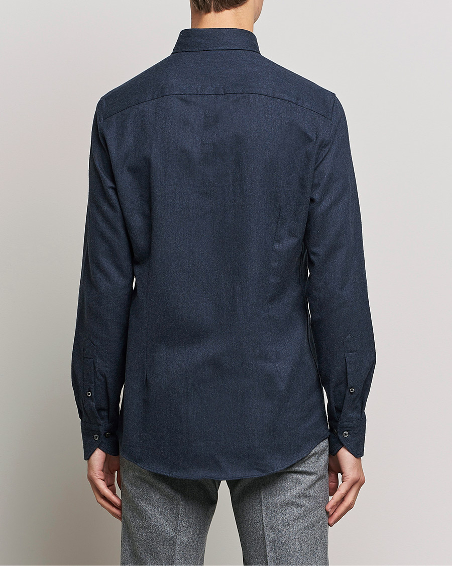 Herr | Skjortor | Stenströms | Slimline Flannel Shirt Navy
