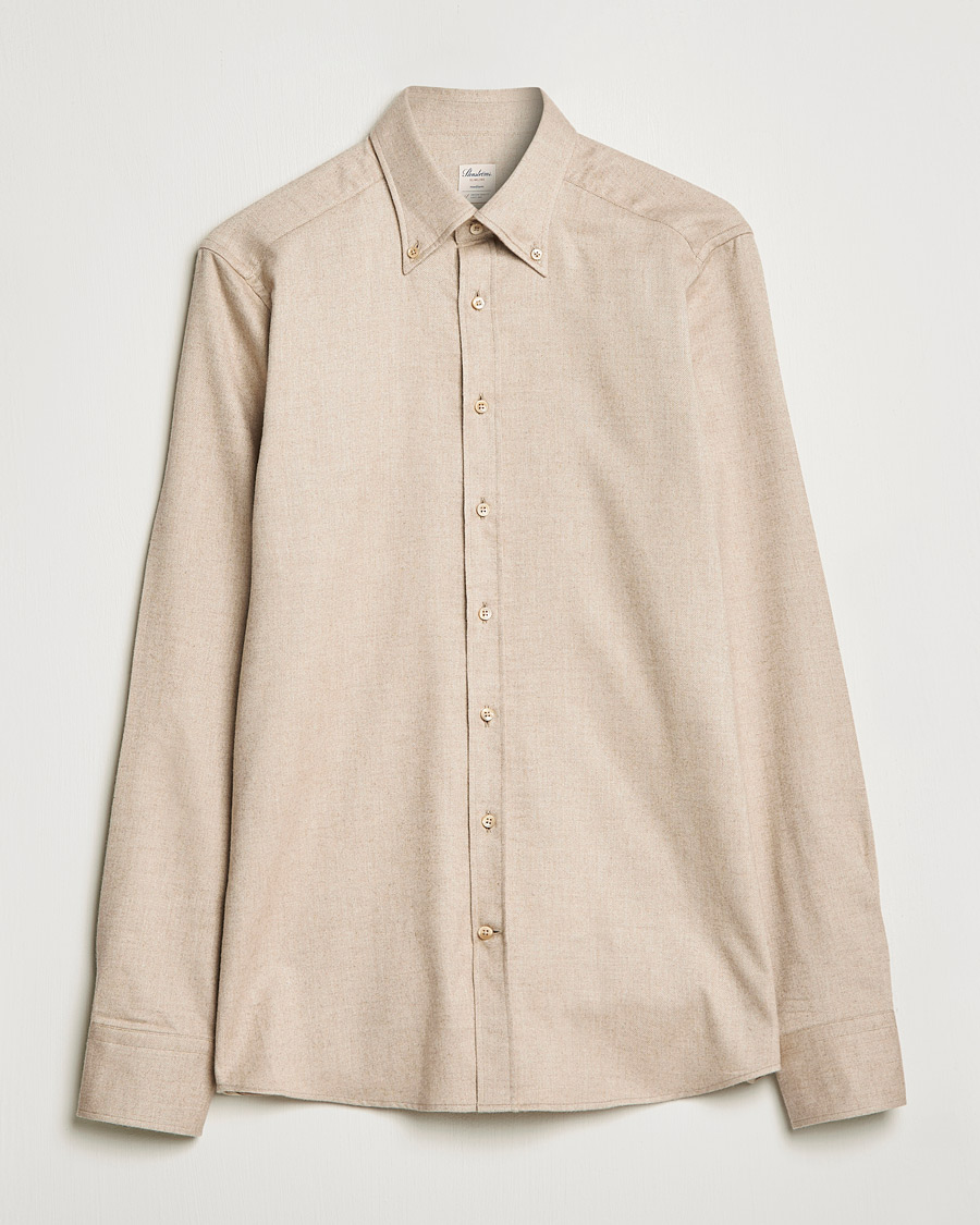 Herr | Skjortor | Stenströms | Slimline Flannel Shirt Beige