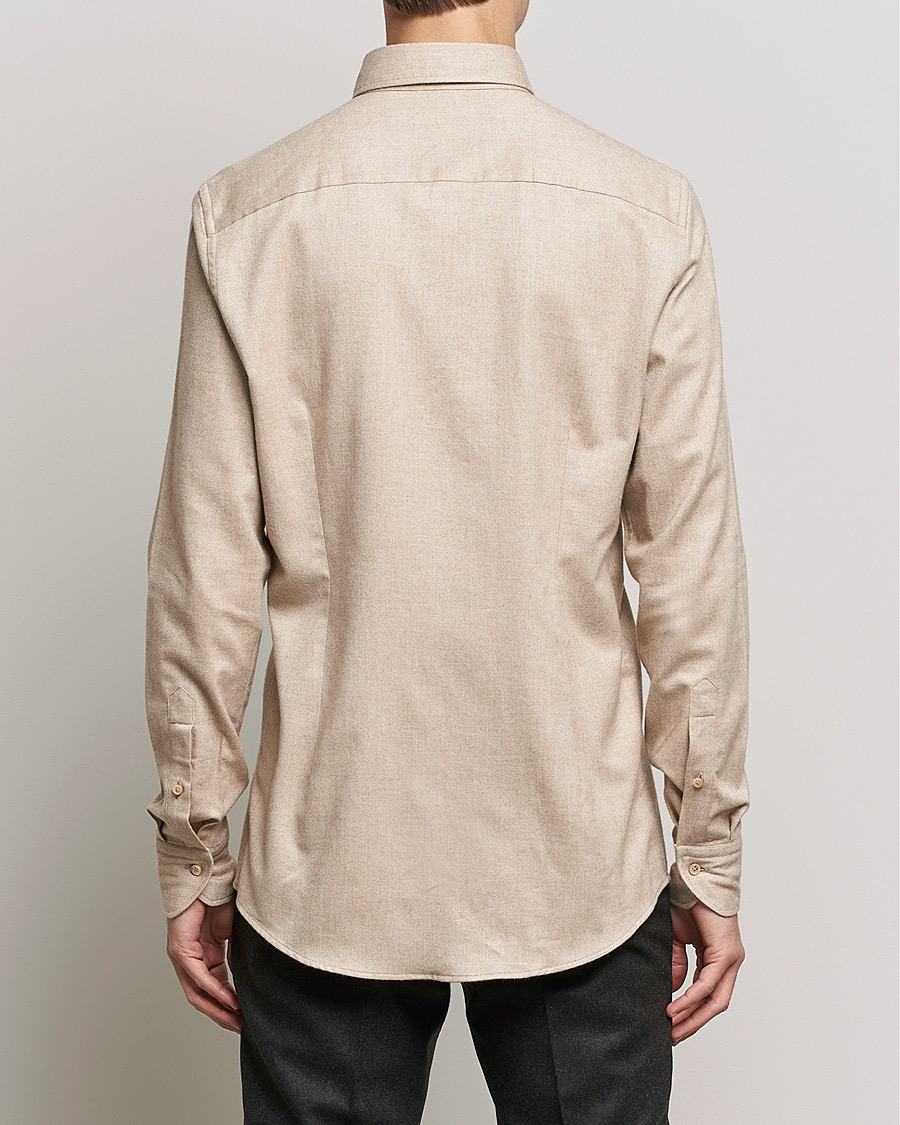 Herr | Skjortor | Stenströms | Slimline Flannel Shirt Beige
