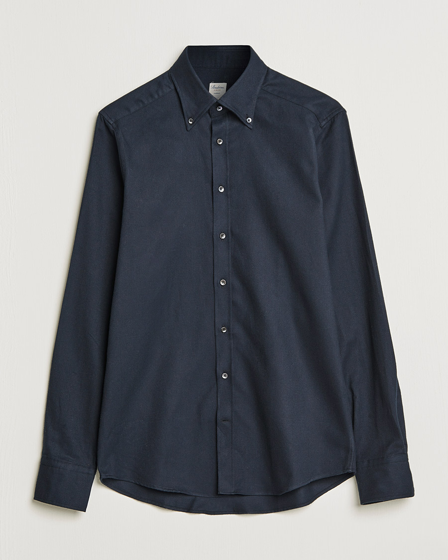 Herr | Skjortor | Stenströms | Slimline Flannel Shirt Black