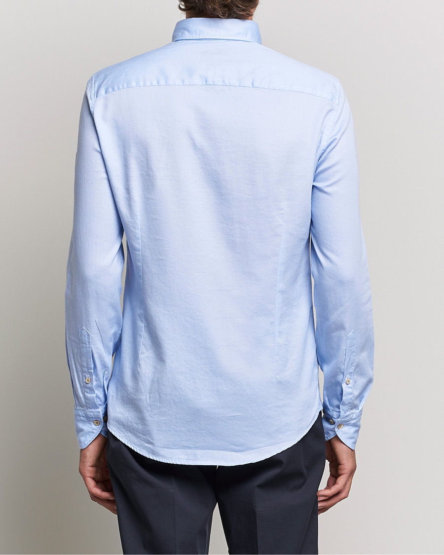 Herr | Skjortor | Stenströms | Slimline Button Down Printed Oxford Shirt Light Blue