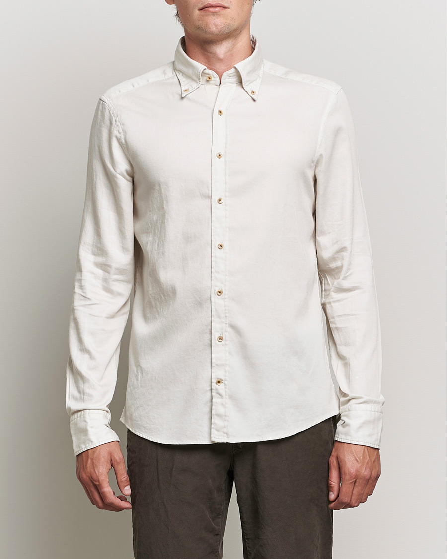 Herr |  | Stenströms | Slimline Button Down Printed Oxford Shirt Beige