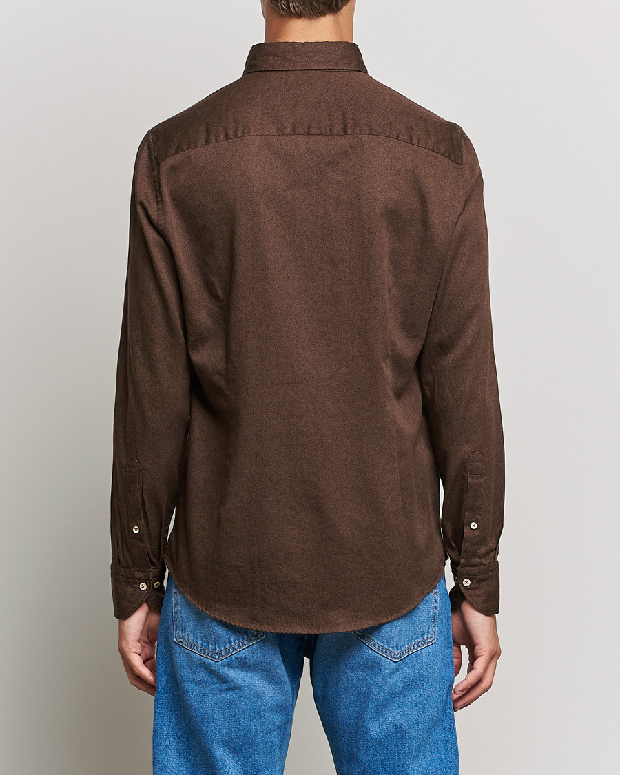 Herr | Skjortor | Stenströms | Slimline Button Down Printed Oxford Shirt Brown