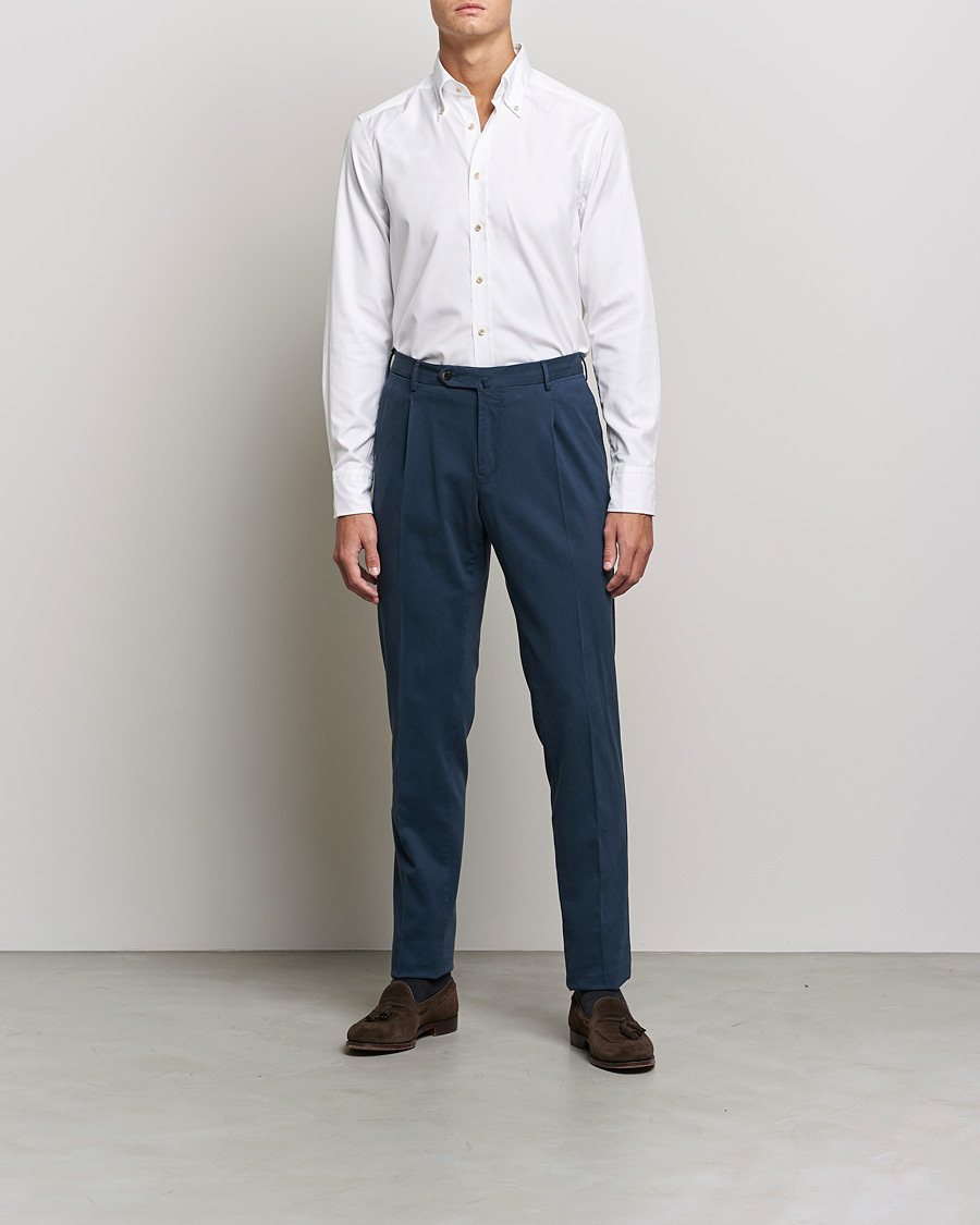 Herr | Skjortor | Stenströms | Slimline Button Down Pinpoint Oxford Shirt White