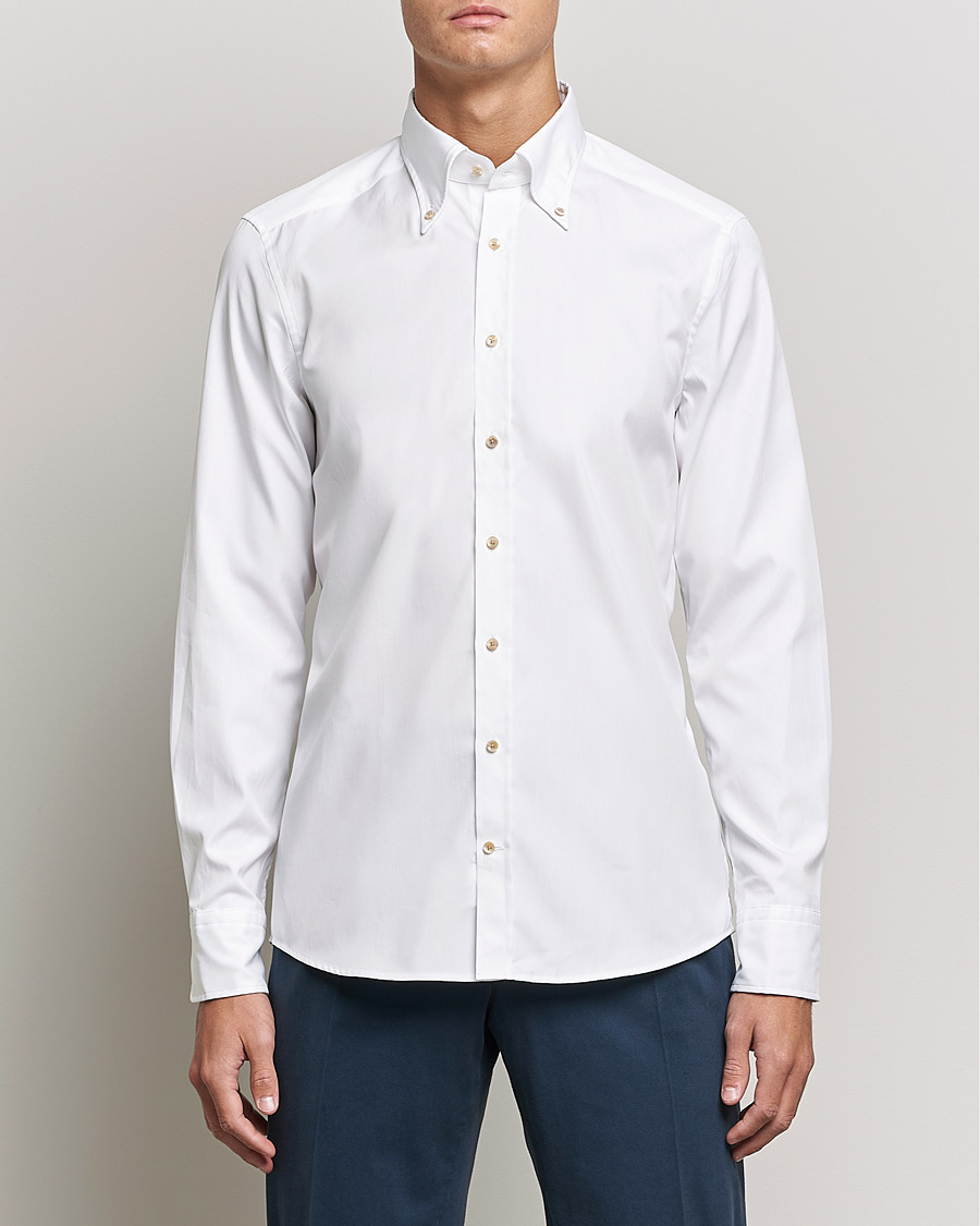 Herr | Oxfordskjortor | Stenströms | Slimline Button Down Pinpoint Oxford Shirt White