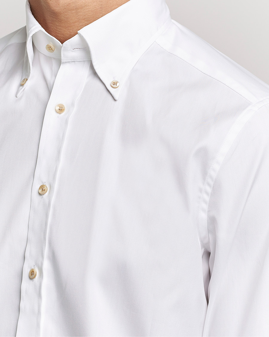 Herr | Skjortor | Stenströms | Slimline Button Down Pinpoint Oxford Shirt White