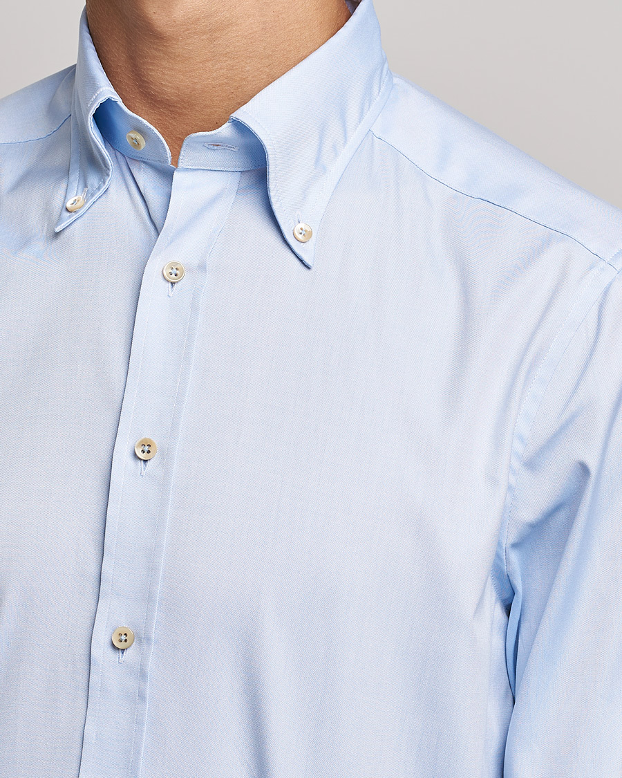Herr | Skjortor | Stenströms | Slimline Button Down Pinpoint Oxford Shirt Light Blue
