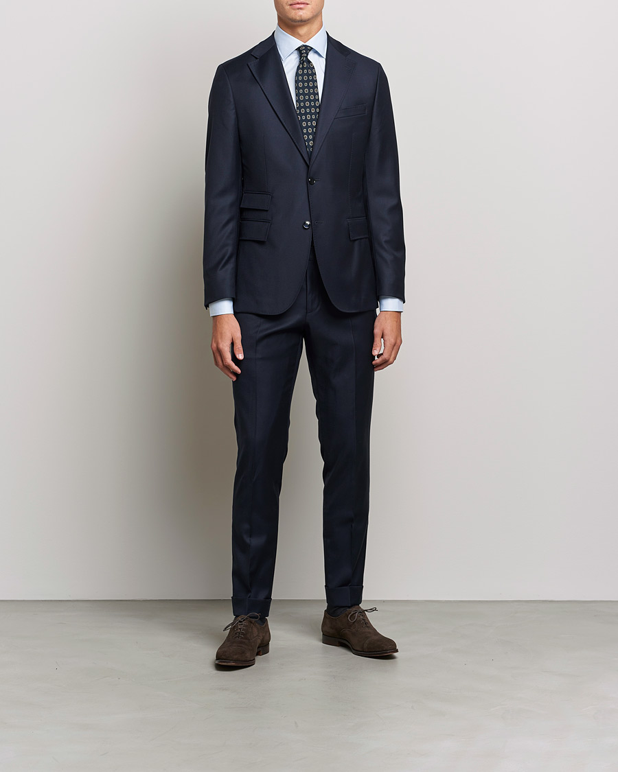 Herr | Skjortor | Stenströms | Slimline Cut Away Contrast Shirt Blue