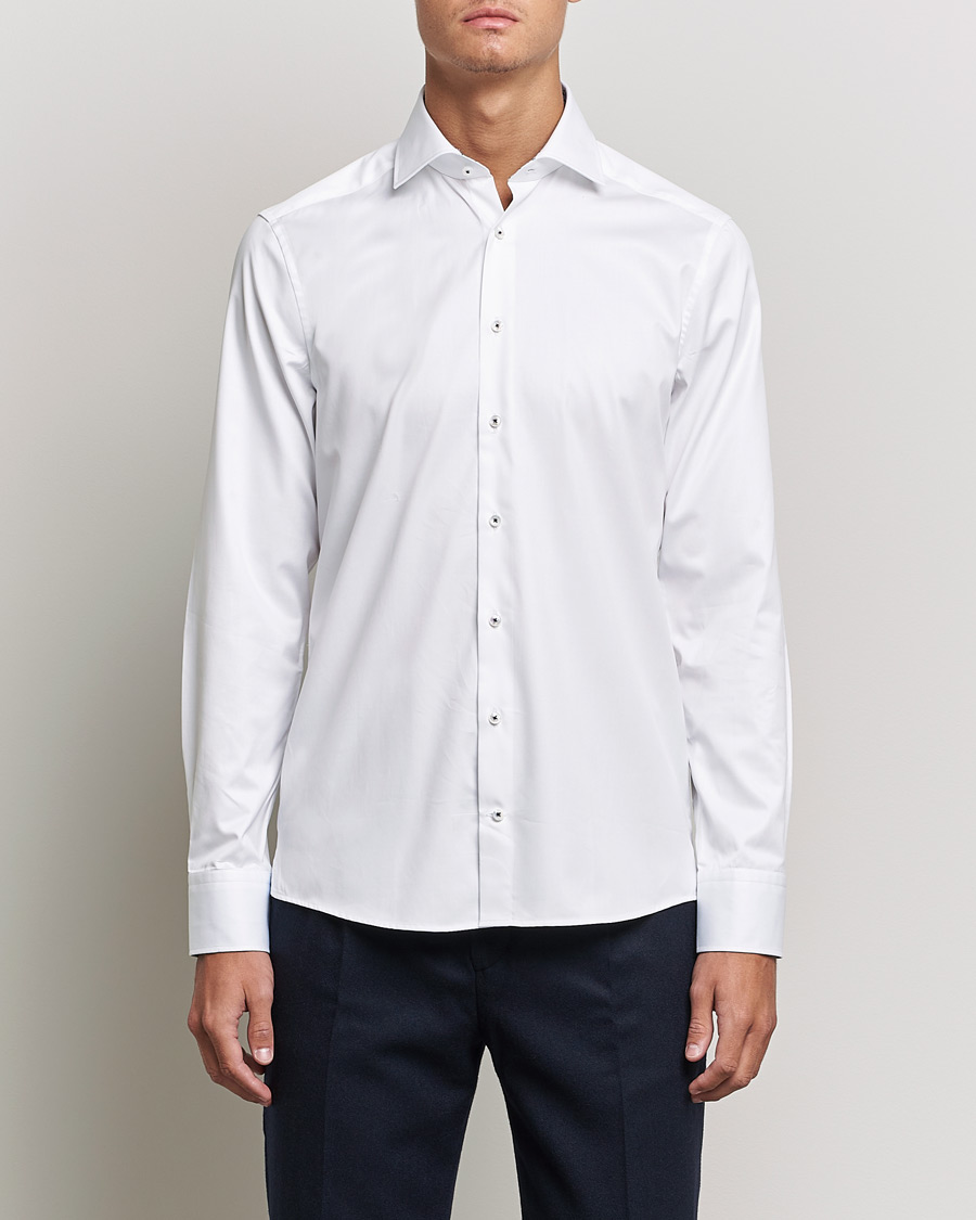 Herr | Skjortor | Stenströms | Slimline Cut Away Contrast Shirt White