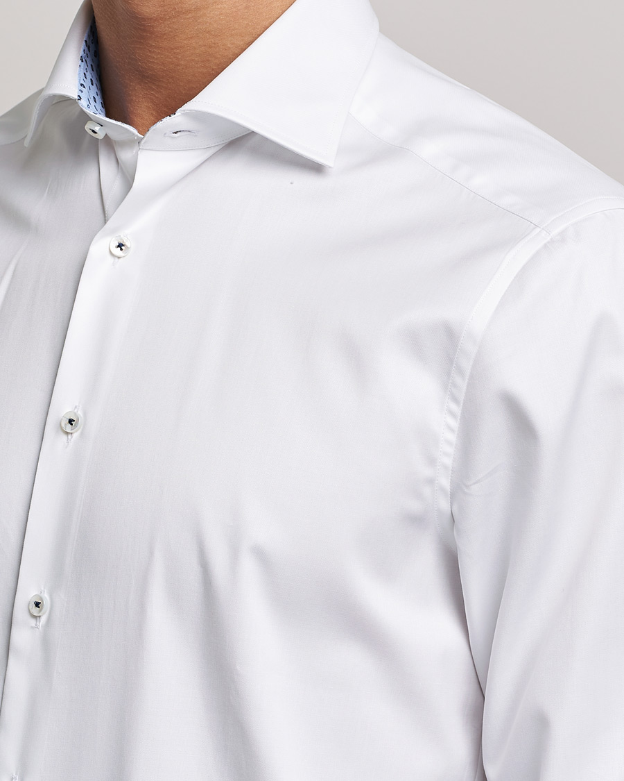 Herr | Skjortor | Stenströms | Slimline Cut Away Contrast Shirt White