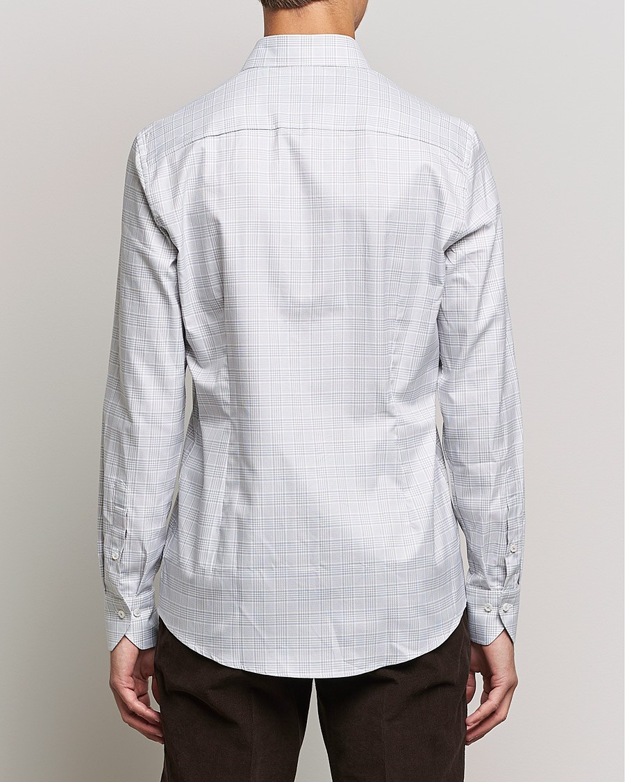 Herr | Skjortor | Stenströms | Slimline Cut Away Checked Shirt Green