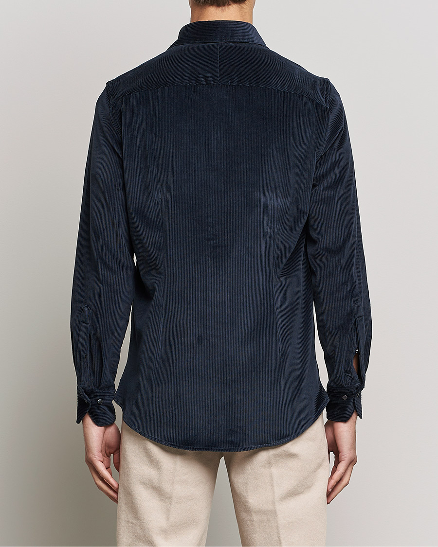 Herr | Skjortor | Stenströms | 1899 Slimline Sea Island Corduroy Shirt Navy