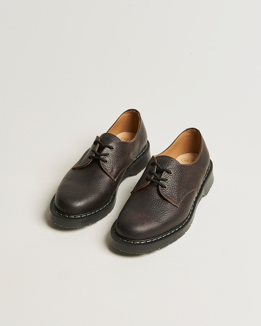 Herr | Solovair 3 Eye Gibson Shoe Dark Brown Grain | Solovair | 3 Eye Gibson Shoe Dark Brown Grain