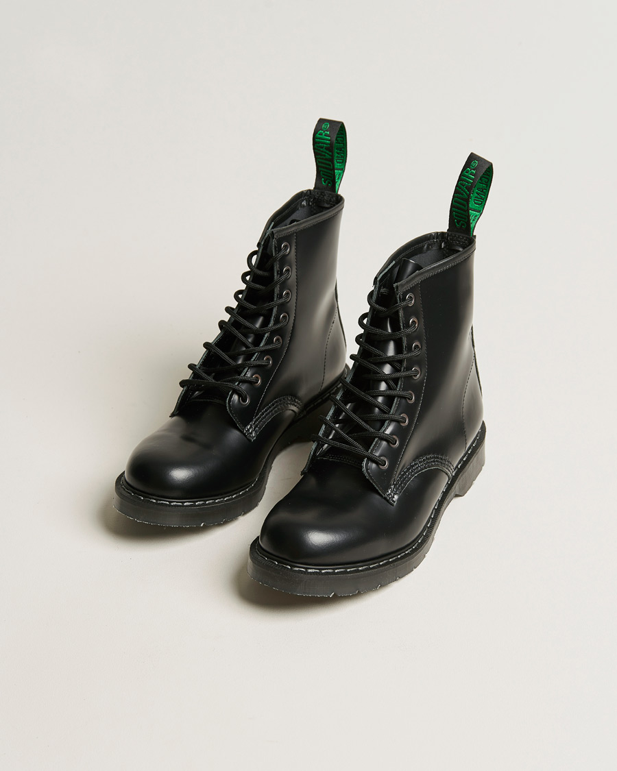 Herr | Svarta kängor | Solovair | 8 Eye Derby Boot Black Shine