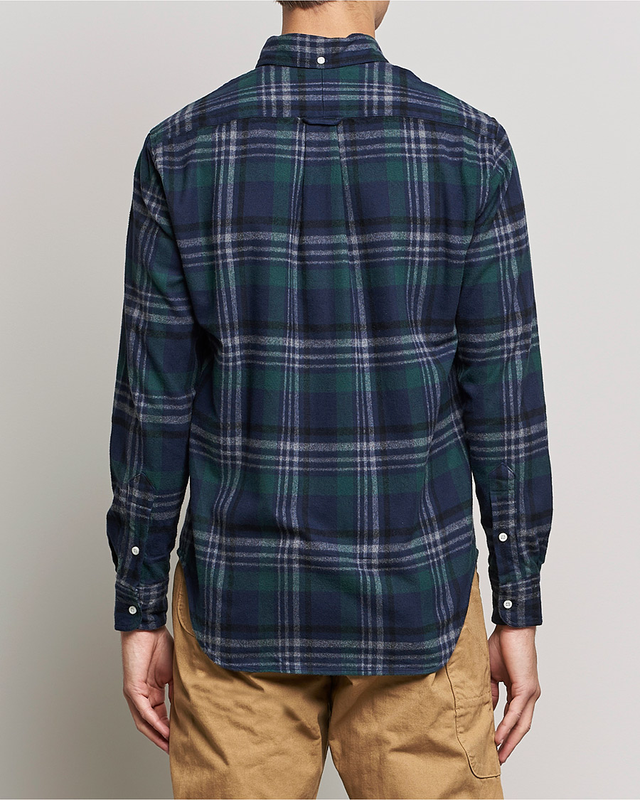 Herr | Skjortor | Gitman Vintage | Button Down Shaggy Flannel Shirt Blackwatch Check