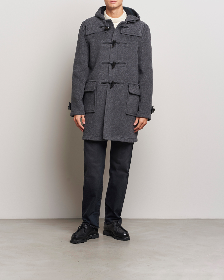 Herr | Jackor | Gloverall | Morris Duffle Coat Grey/Blackwatch