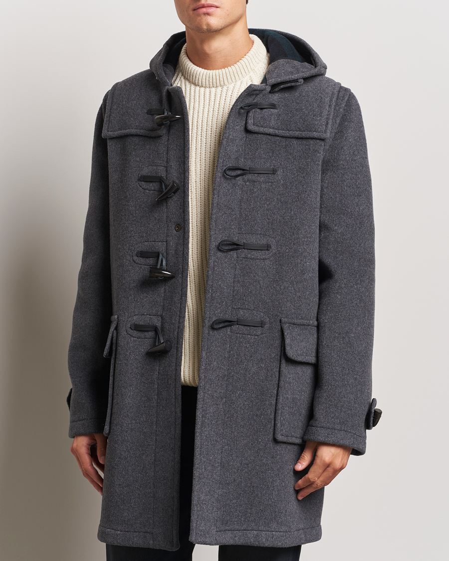 Herr | Jackor | Gloverall | Morris Duffle Coat Grey/Blackwatch