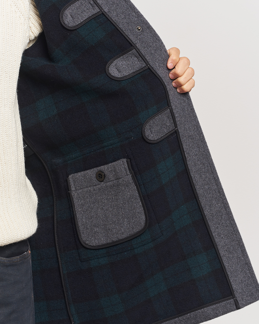 Herr | Jackor | Gloverall | Morris Duffle Coat Grey/Blackwatch