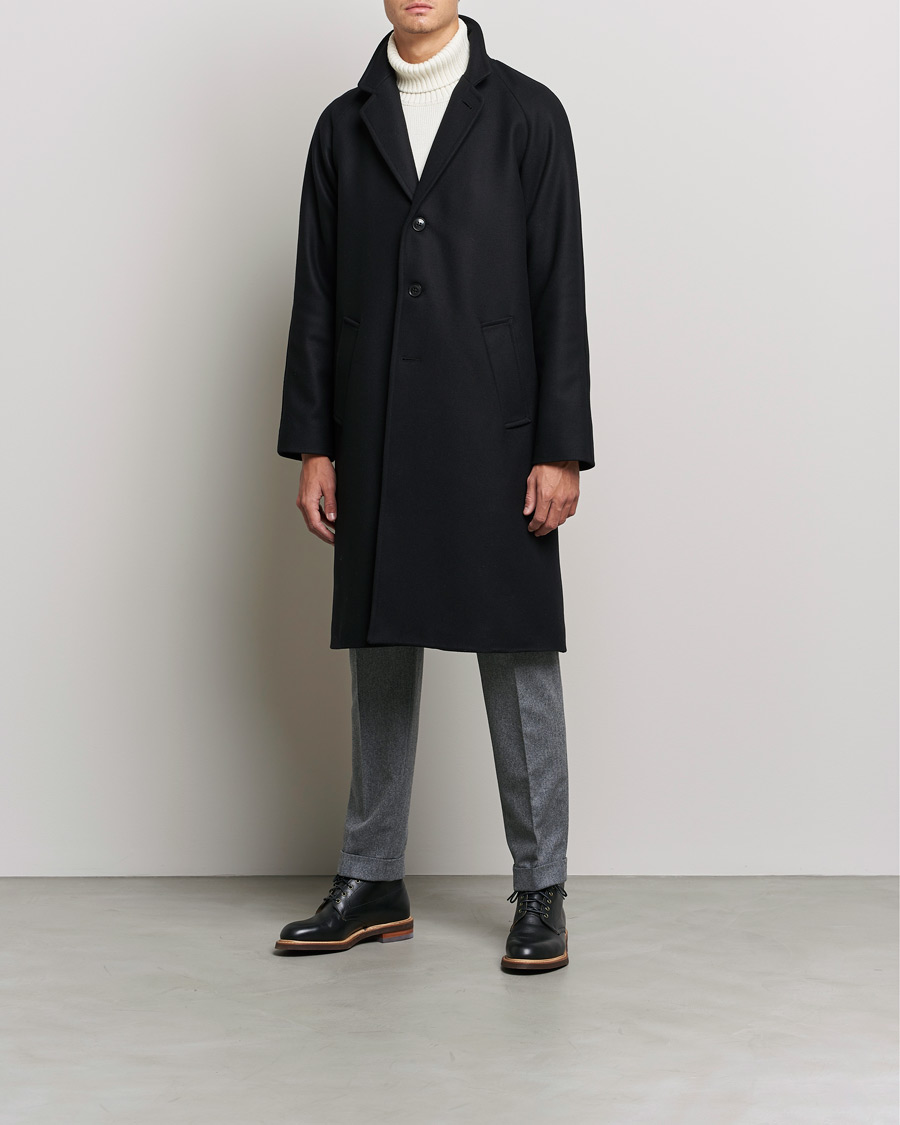 Herr | Jackor | Gloverall | Chesterfield Wool/Cashmere Refined Coat Black
