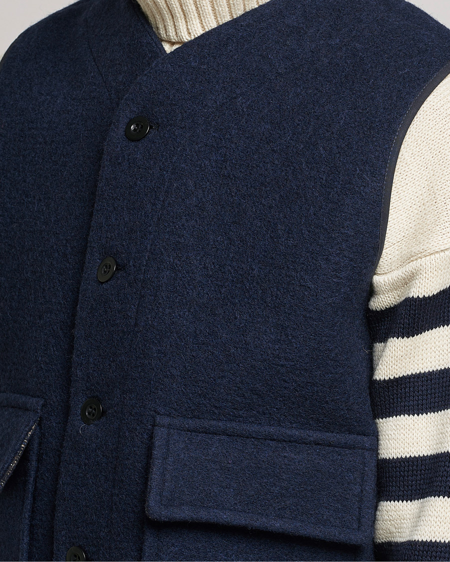 Herr | Jackor | Gloverall | Roger Double Face Gilet Navy/Brown