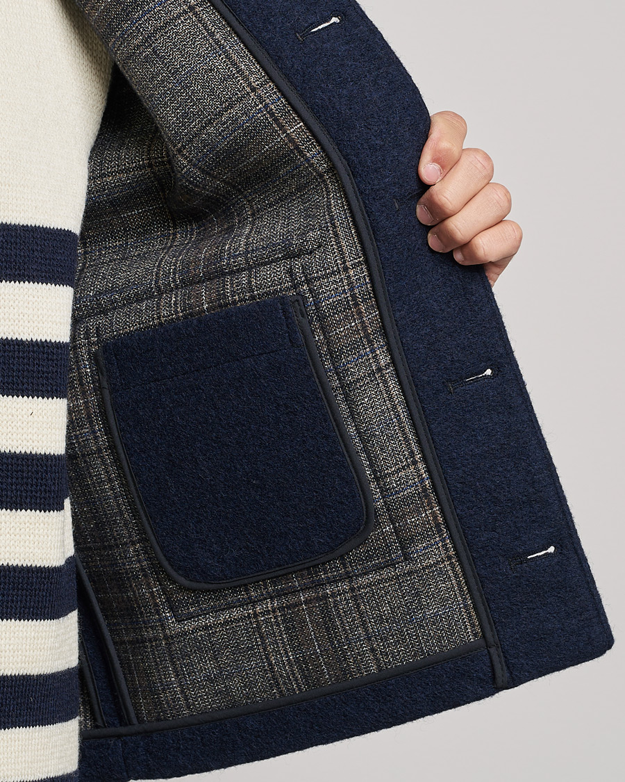 Herr | Jackor | Gloverall | Roger Double Face Gilet Navy/Brown
