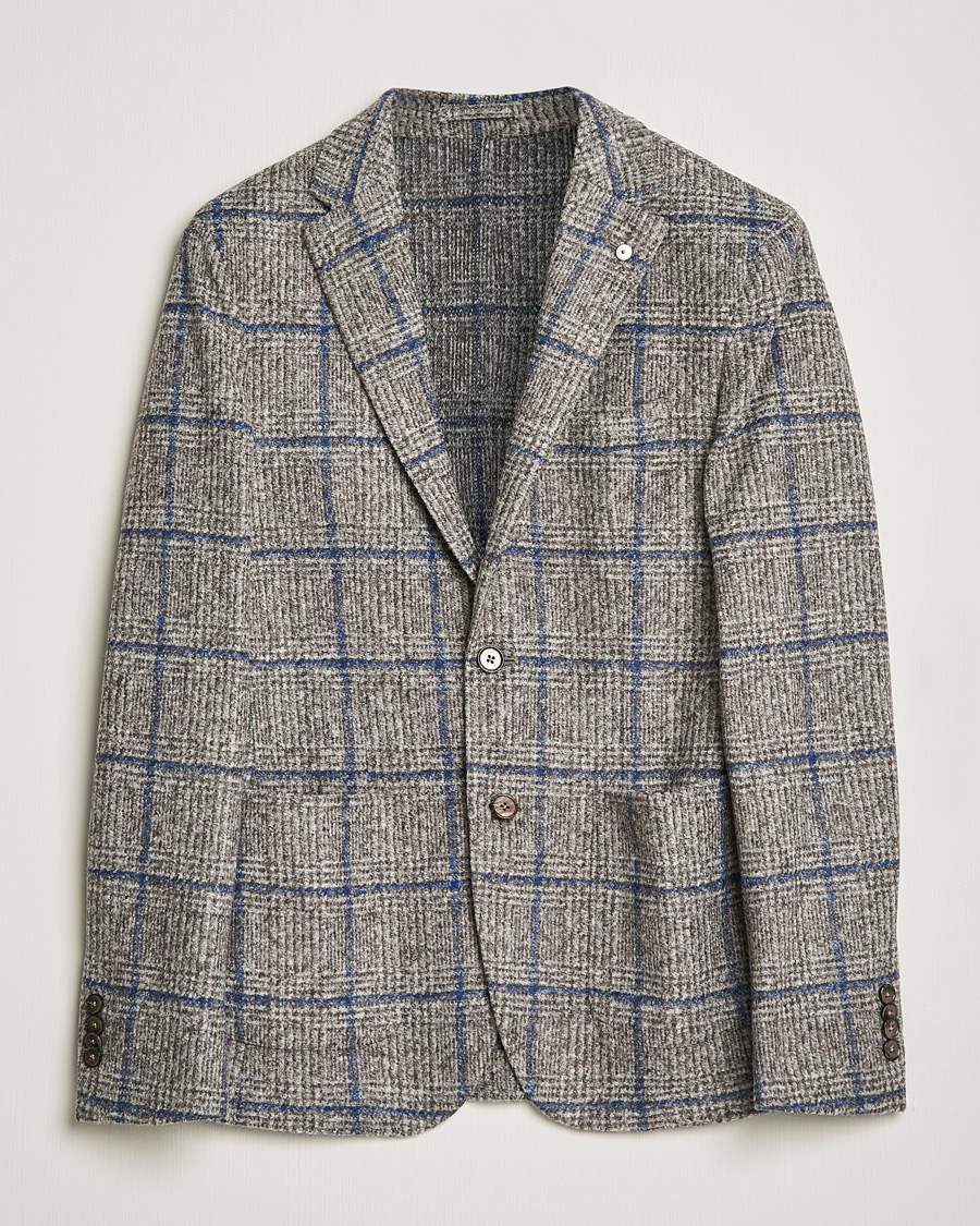 Herr | Kavajer | L.B.M. 1911 | Jack Checked Wool Blazer Grey/Blue