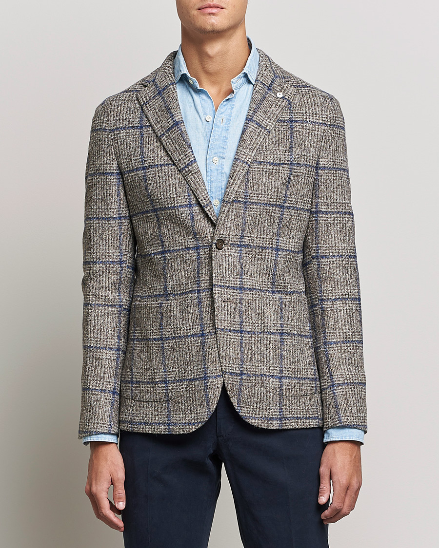 Herr | Kavajer | L.B.M. 1911 | Jack Checked Wool Blazer Grey/Blue