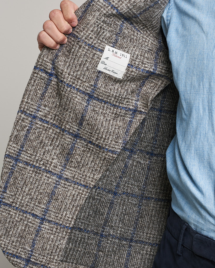 Herr | Kavajer | L.B.M. 1911 | Jack Checked Wool Blazer Grey/Blue