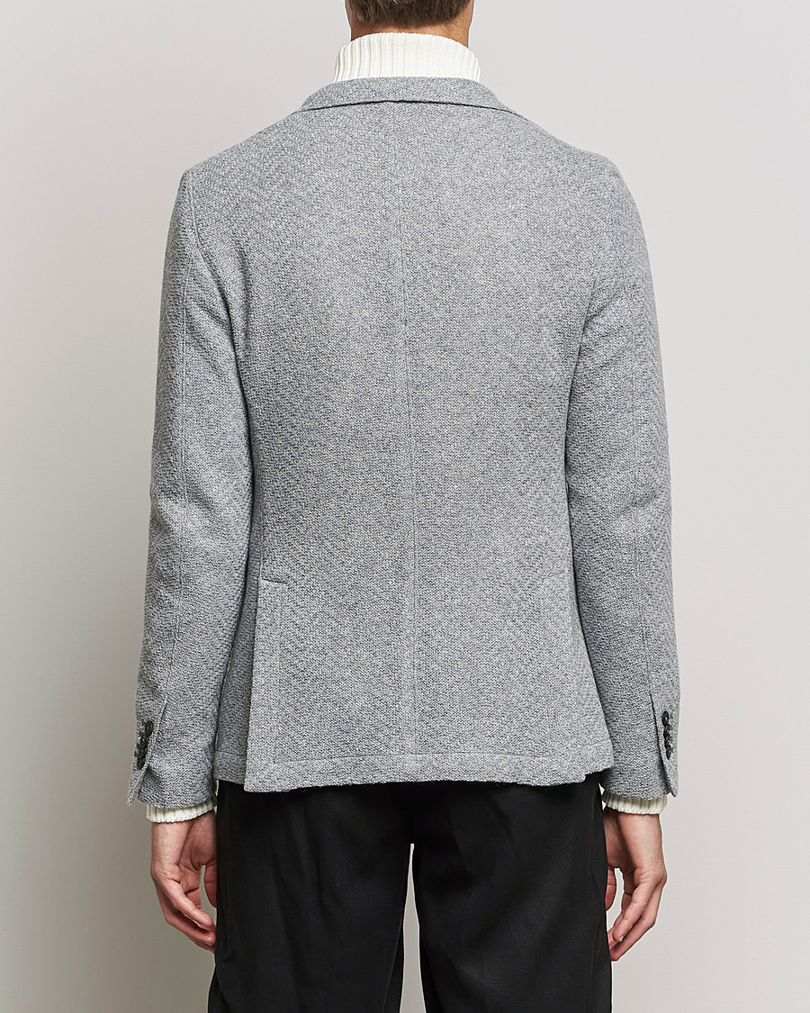 Herr | Kavajer | L.B.M. 1911 | Punto Knitted Wool Structure Blazer Grey