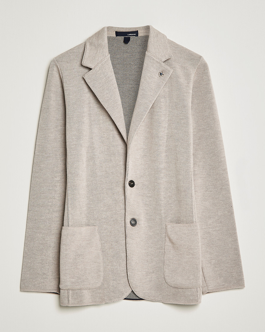 Herr | Kavajer | Lardini | Knitted Wool Blazer Beige