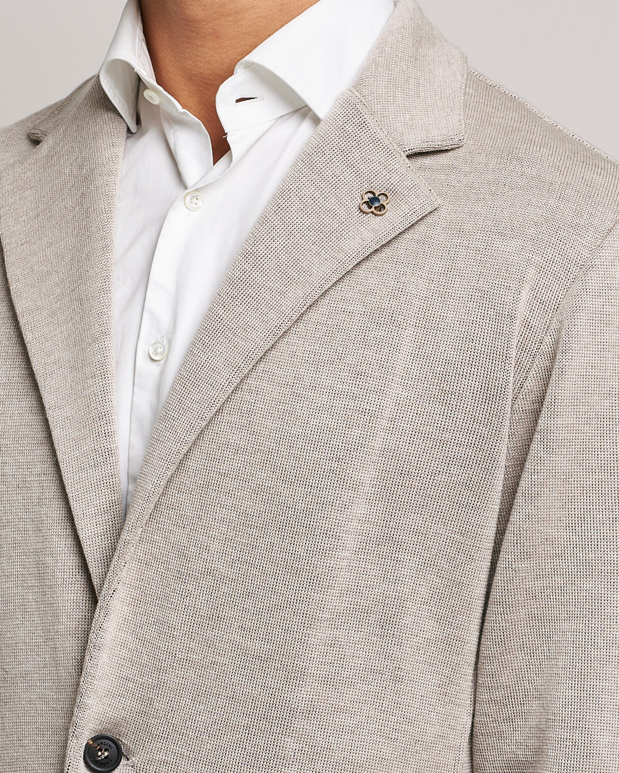 Herr | Kavajer | Lardini | Knitted Wool Blazer Beige