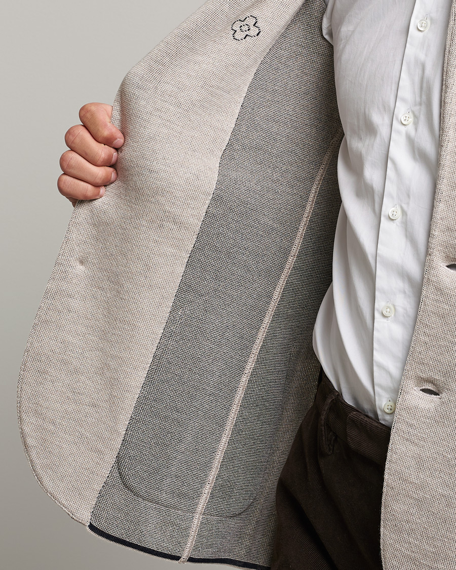 Herr | Kavajer | Lardini | Knitted Wool Blazer Beige