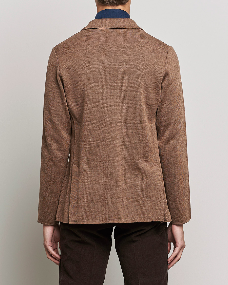 Herr | Kavajer | Lardini | Knitted Wool Blazer Light Brown