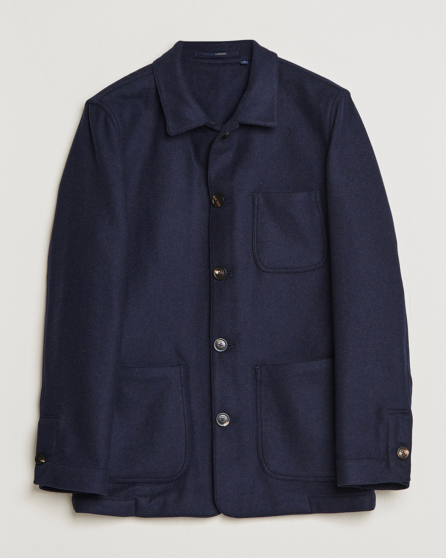 Herr | Skjortor | Lardini | Wool/Cashmere Shirt Jacket Navy