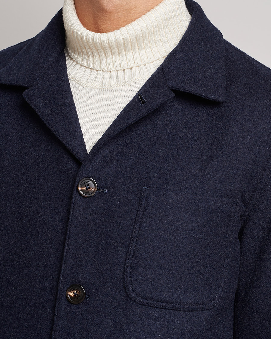 Herr | Skjortor | Lardini | Wool/Cashmere Shirt Jacket Navy