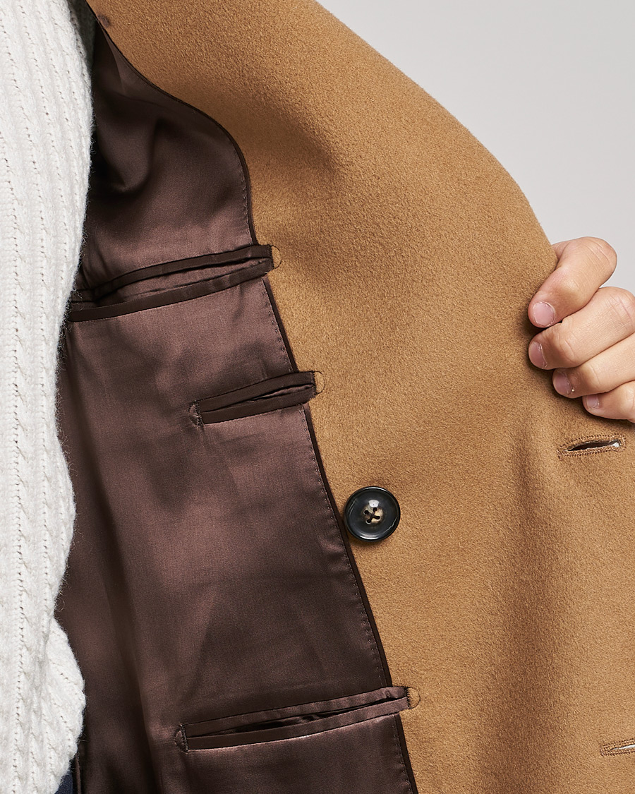 Herr | Jackor | Lardini | Ulster Double Breasted Wool Coat Camel