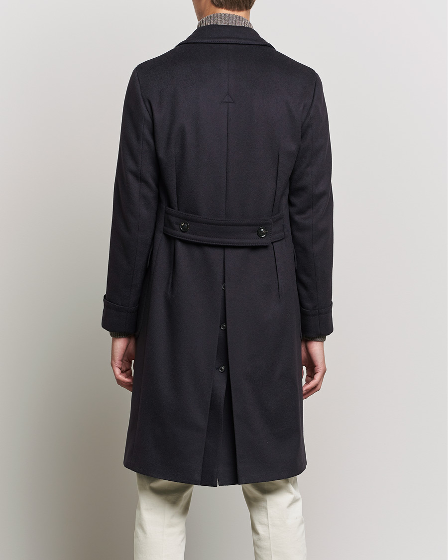 Herr | Jackor | Lardini | Ulster Double Breasted Wool Coat Navy