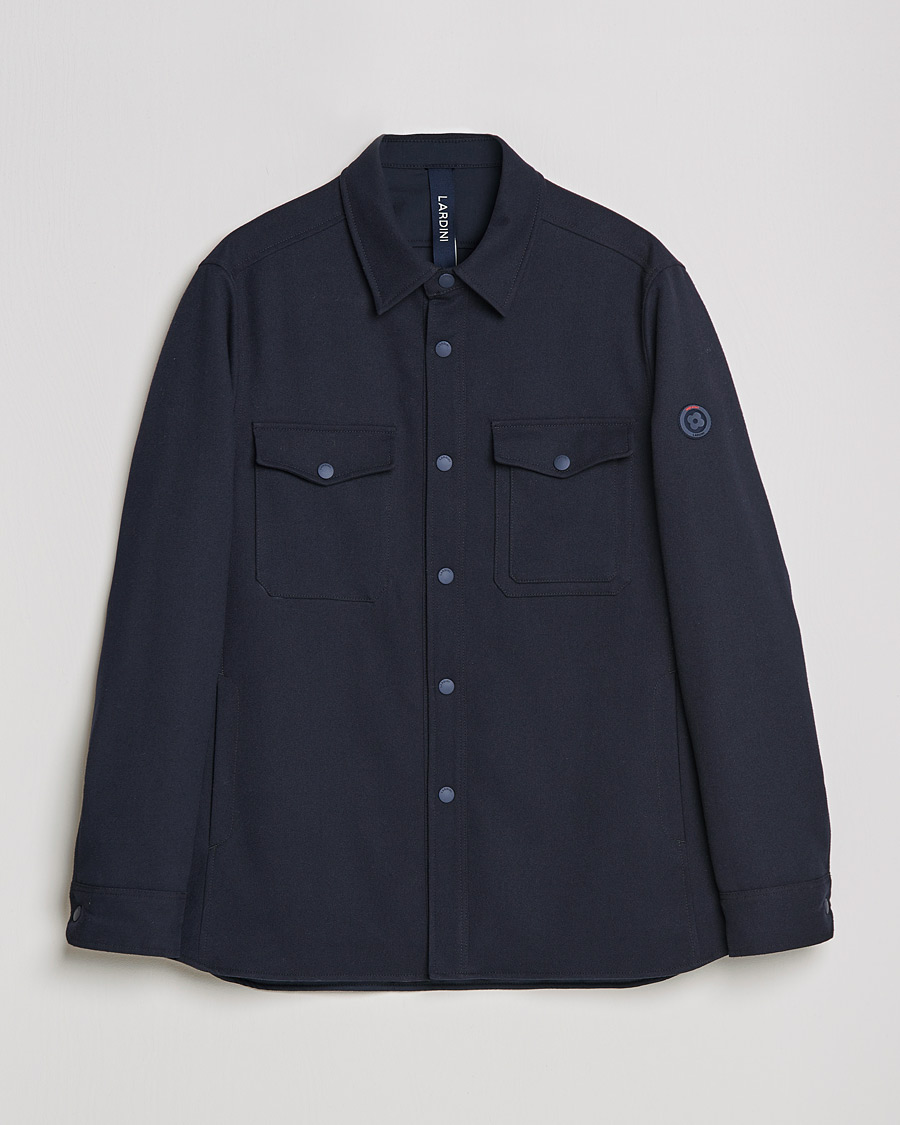 Herr | Jackor | Lardini | Ircelle Reversible Wool/Nylon Jacket Navy