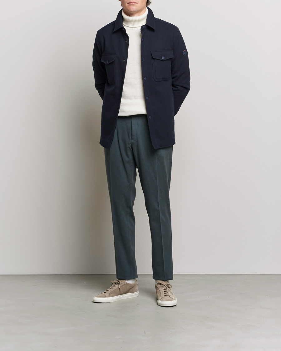 Herr | Jackor | Lardini | Ircelle Reversible Wool/Nylon Jacket Navy