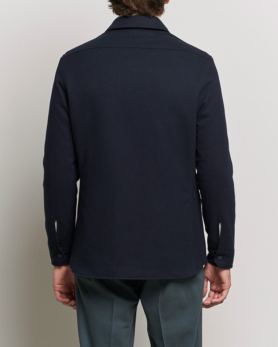Herr | Jackor | Lardini | Ircelle Reversible Wool/Nylon Jacket Navy