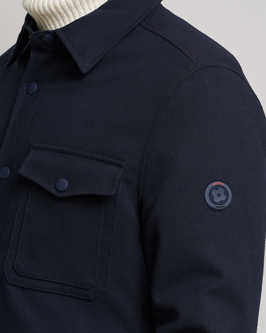 Herr | Jackor | Lardini | Ircelle Reversible Wool/Nylon Jacket Navy